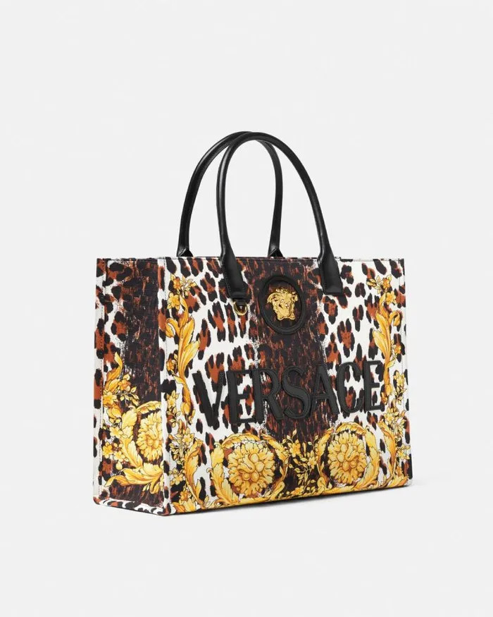 Wild Barocco Canvas Large Tote Bag Print Women Versace Totes