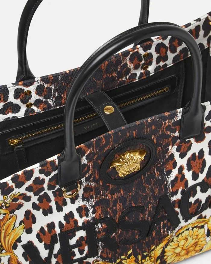 Wild Barocco Canvas Large Tote Bag Print Women Versace Totes