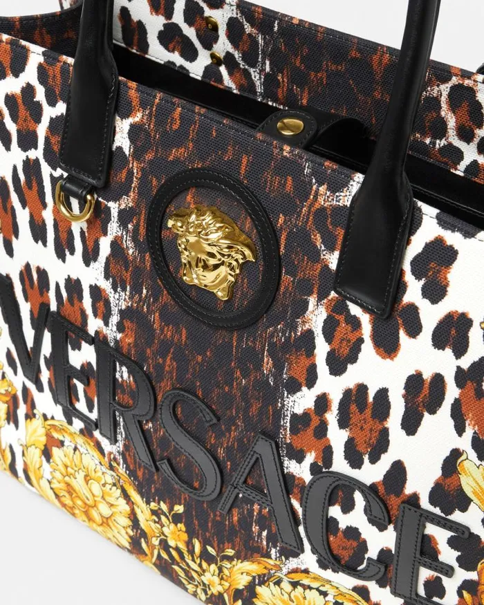 Wild Barocco Canvas Large Tote Bag Print Women Versace Totes