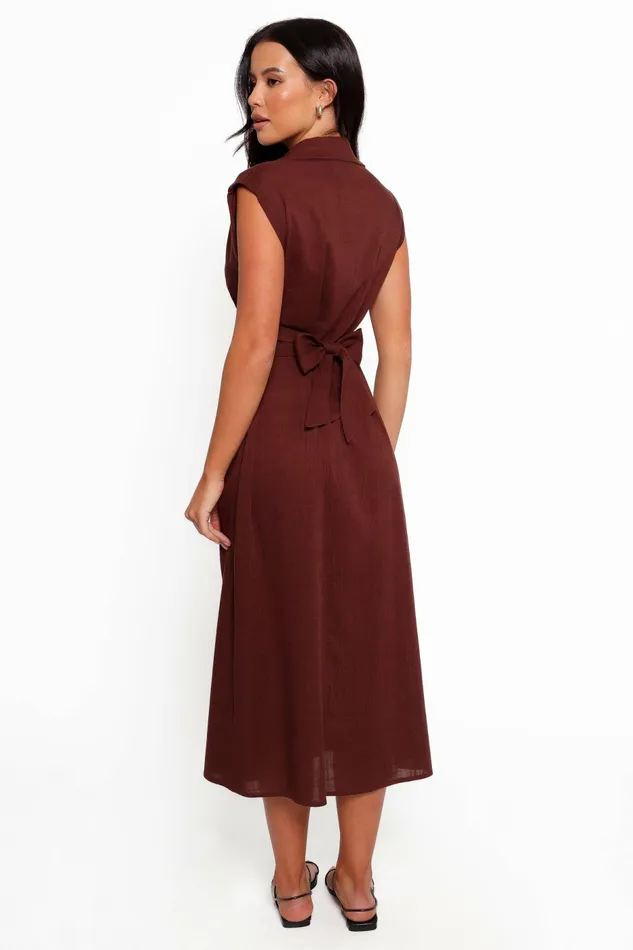 Winter Dresses Cami Midi Dress Chocolate Brown Petal and Pup Women