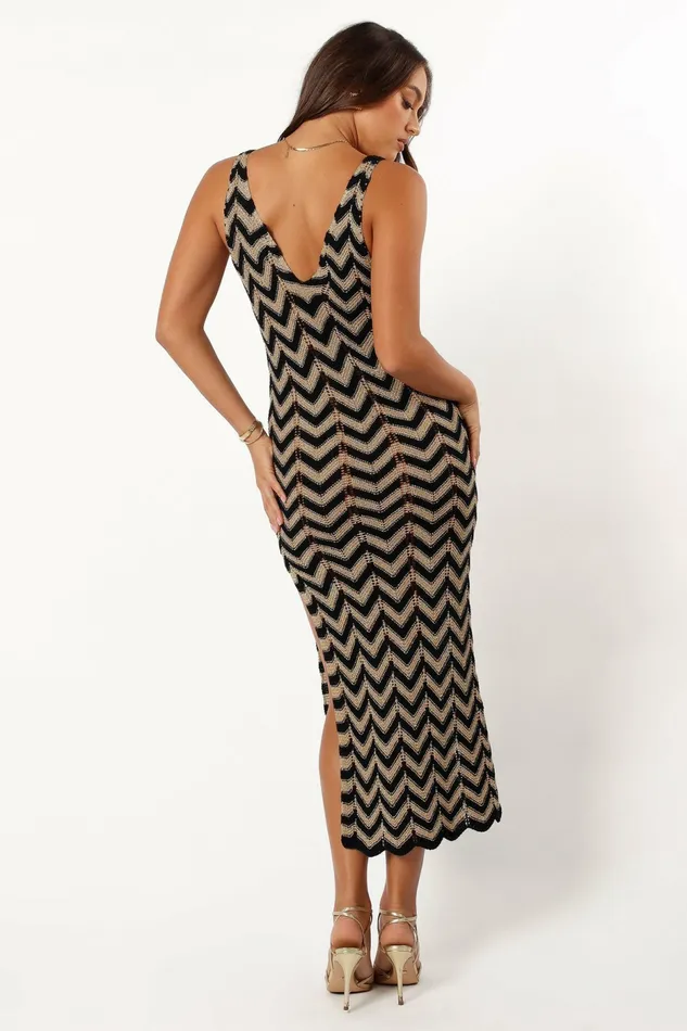 Winter Dresses Rhya Midi Dress SandBlack Petal and Pup Women Winter Dresses Rhya Midi Dress SandBlack Petal and Pup Women