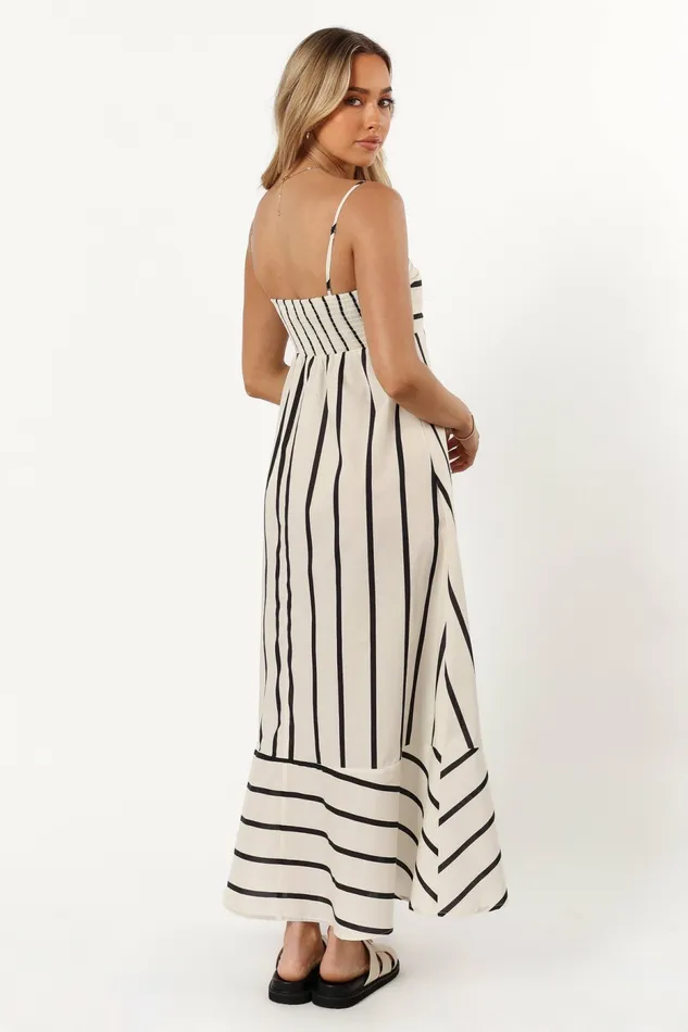 Winter Dresses Women Petal and Pup Shantelle Midi Dress Cream Stripe