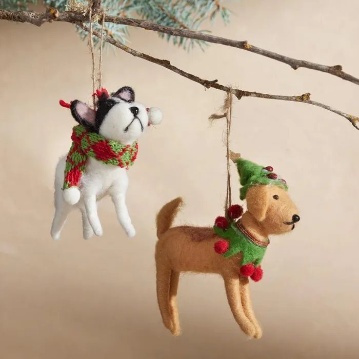 Women Adorned Dogs Ornament Set Sundance Catalog Seasonal