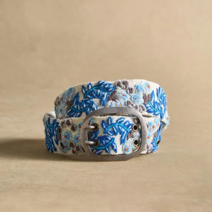 Women Alpine Blooms Belt Cream Sundance Catalog Belts
