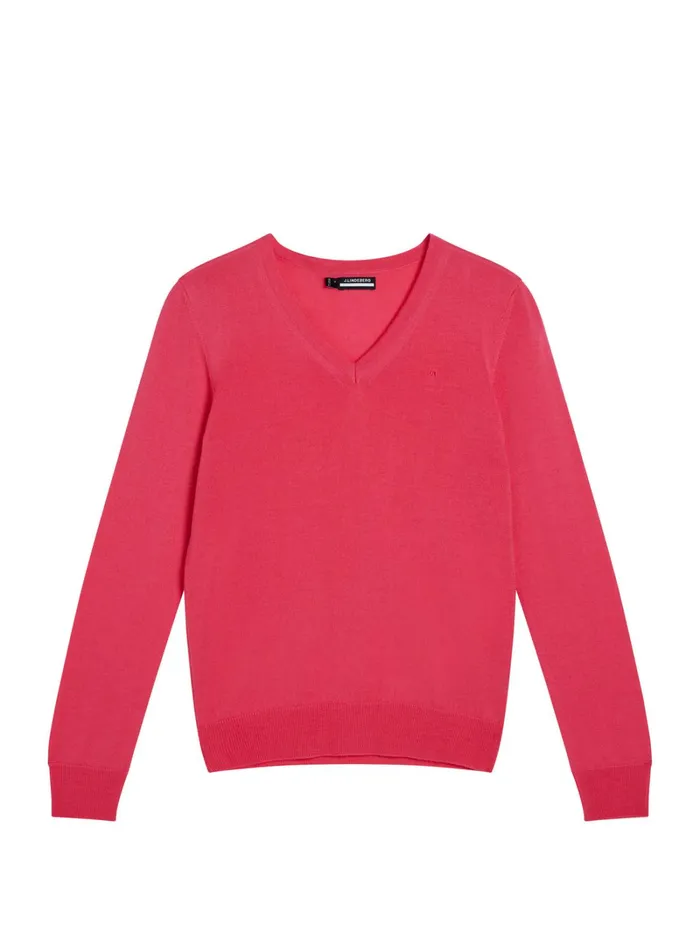 Women Amaya Knitted Sweater Azalea JLindeberg Knitwear Women Amaya Knitted Sweater Azalea JLindeberg Knitwear