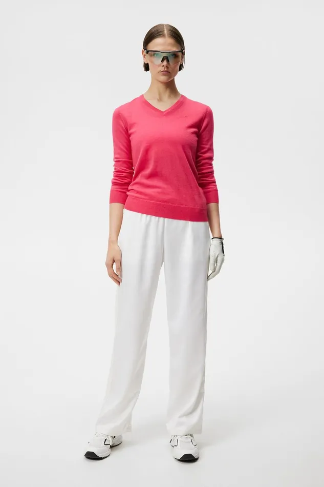 Women Amaya Knitted Sweater Azalea JLindeberg Knitwear Women Amaya Knitted Sweater Azalea JLindeberg Knitwear