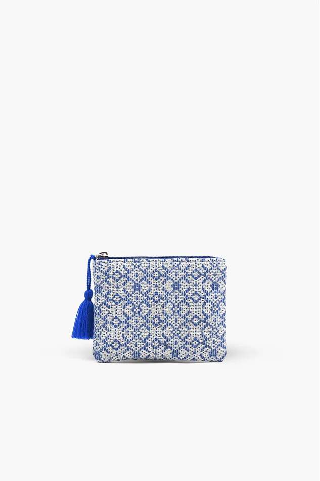 Women America and Beyond Blue Handwoven Jacquard Coin Bag Small Pouches