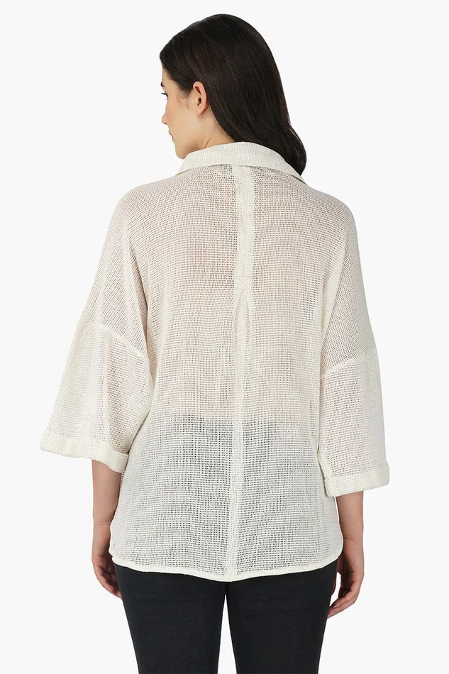 Women America and Beyond Off shoulder Shirt with two chest pockets Tops