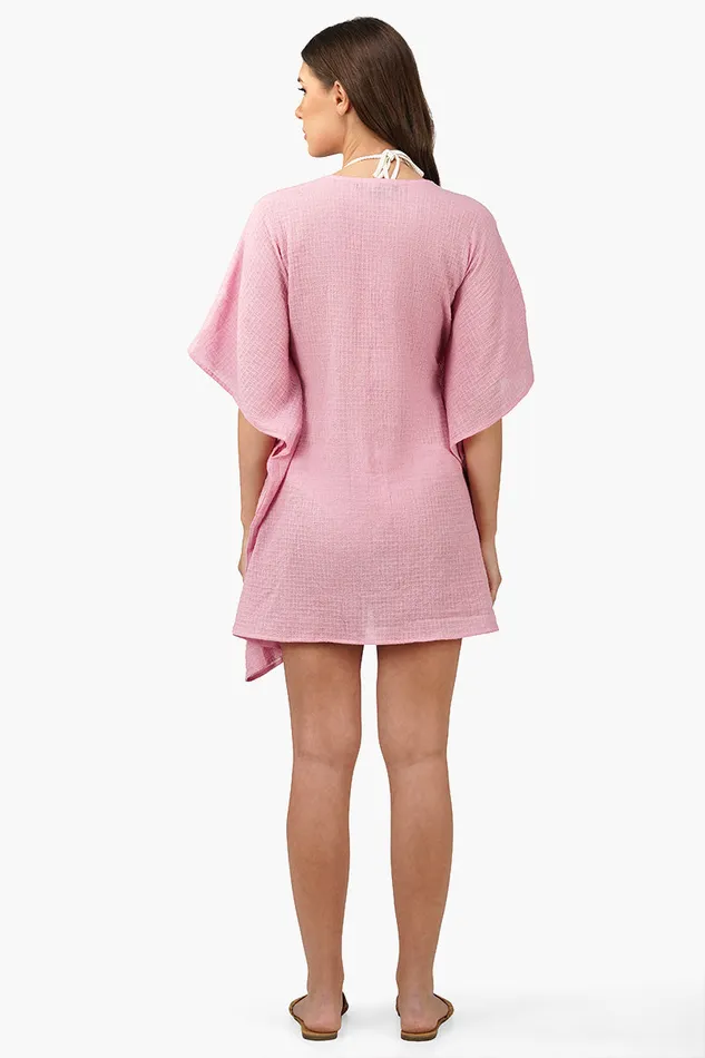 Women America and Beyond Wild Rose Cotton Lace Cover Up Kaftan Dresses