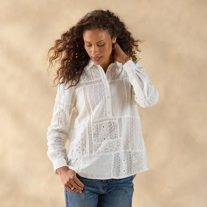 Women Ameya Top Petite White Sundance Catalog Tops