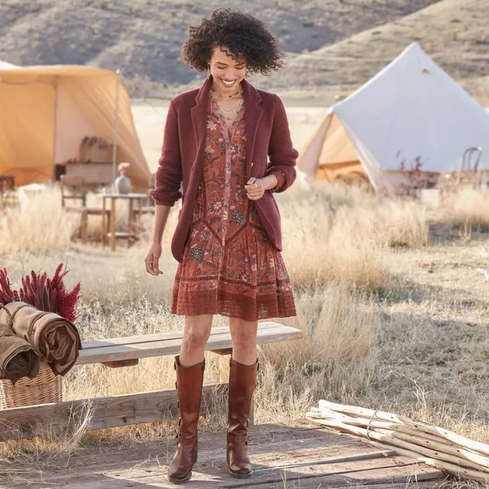 Women Andes Meadow Dress Petite Henna Sundance Catalog Dresses and Jumpsuits