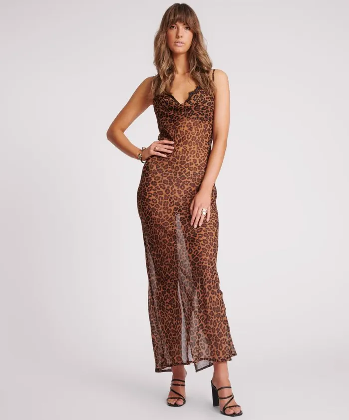 Women ANIMAL JAGGER LONG SLIP DRESS One Teaspoon Midi and Maxi Dresses