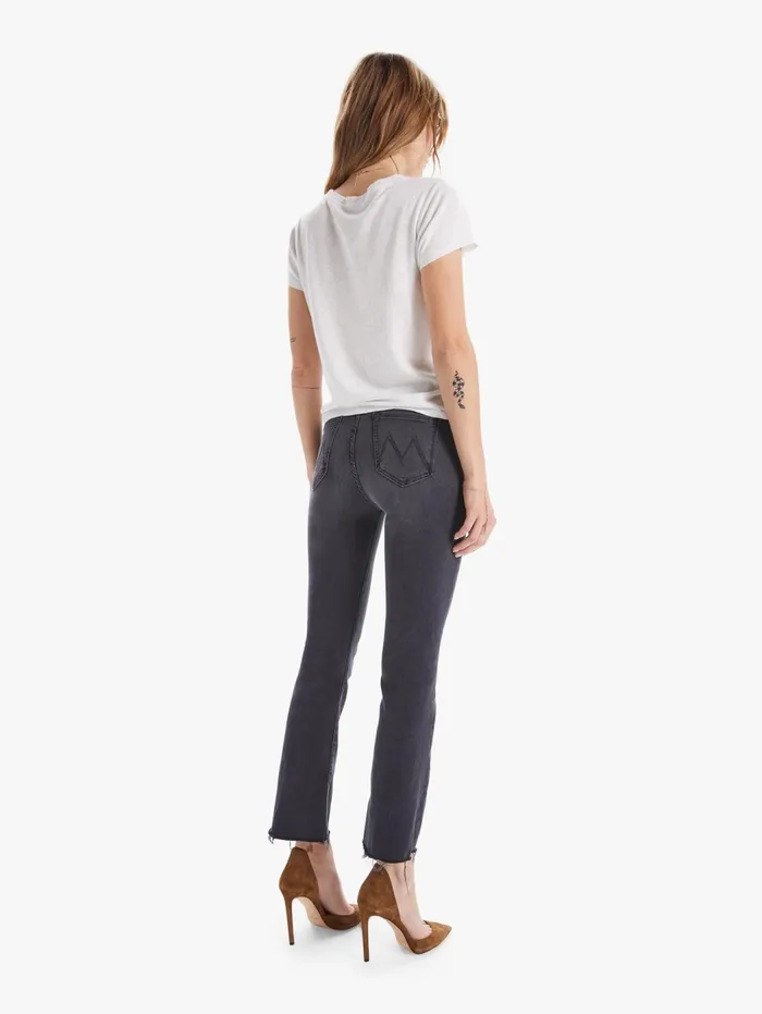 Women Ankle Mother Denim The Hustler Ankle Fray Black