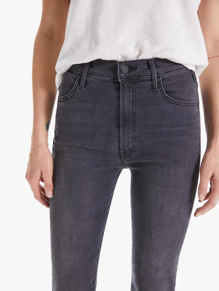 Women Ankle Mother Denim The Hustler Ankle Fray Black