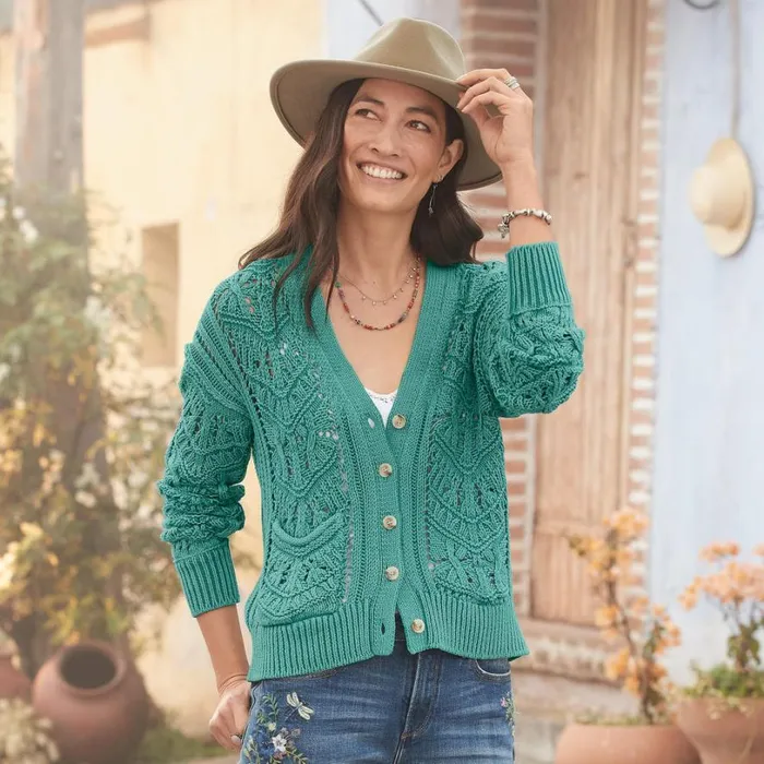 Women Aveline Cardigan Petite Sea Green Sundance Catalog Sweaters