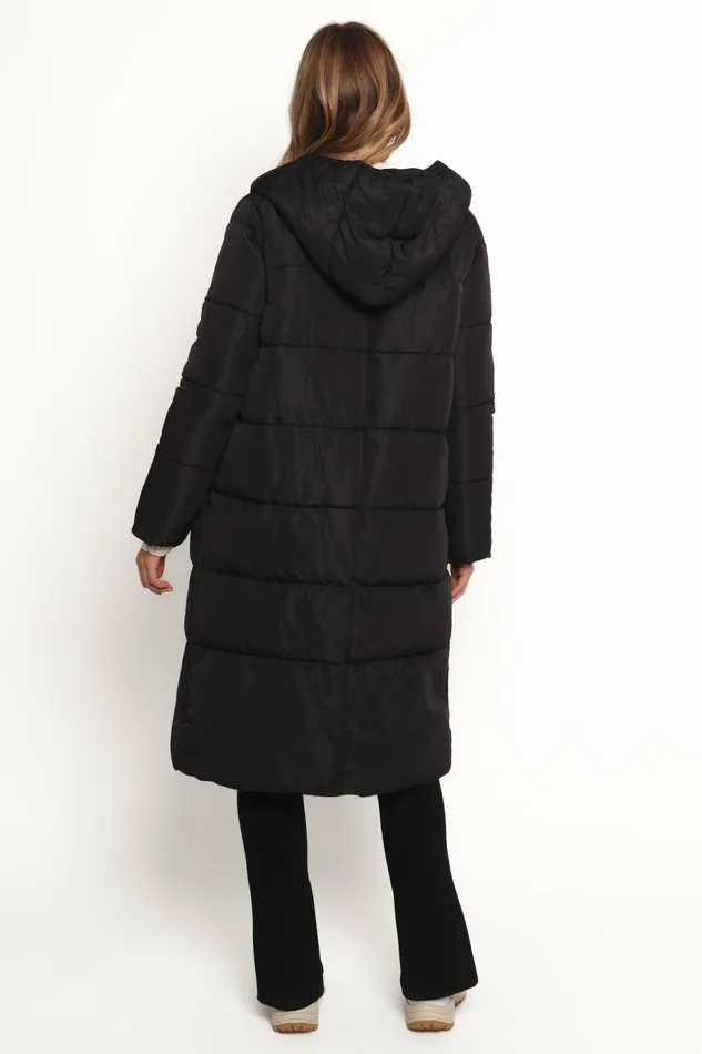Women Averie Long Puffer Coat Black Jackets and Coats Petal and Pup
