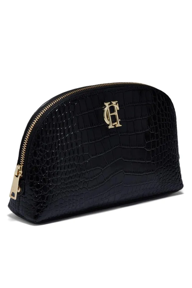 Women Bags Holland Cooper Chelsea Makeup Bag Black Croc