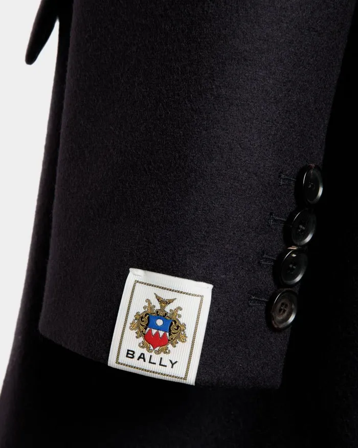 Women Bally Coats and Jackets SingleBreasted Midi Coat In A Navy Blue Wool Blend Blue Women Bally Coats and Jackets SingleBreasted Midi Coat In A Navy Blue Wool Blend Blue