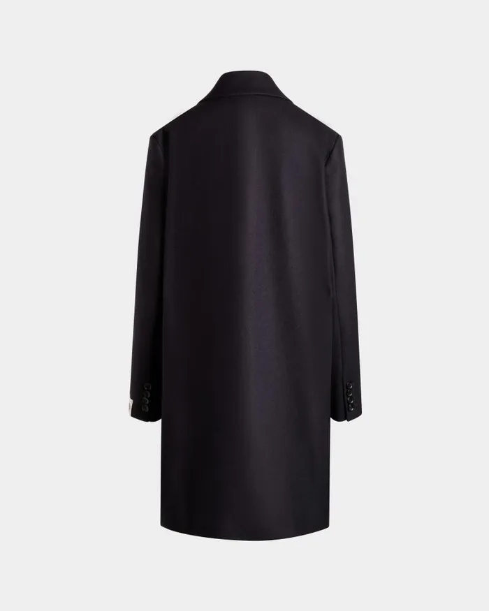 Women Bally Coats and Jackets SingleBreasted Midi Coat In A Navy Blue Wool Blend Blue Women Bally Coats and Jackets SingleBreasted Midi Coat In A Navy Blue Wool Blend Blue