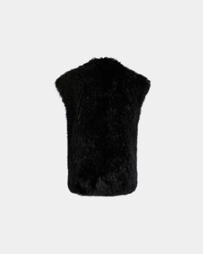 Women Bally Coats and Jackets Winter Capsule Vest In Black Shearling Black Women Bally Coats and Jackets Winter Capsule Vest In Black Shearling Black