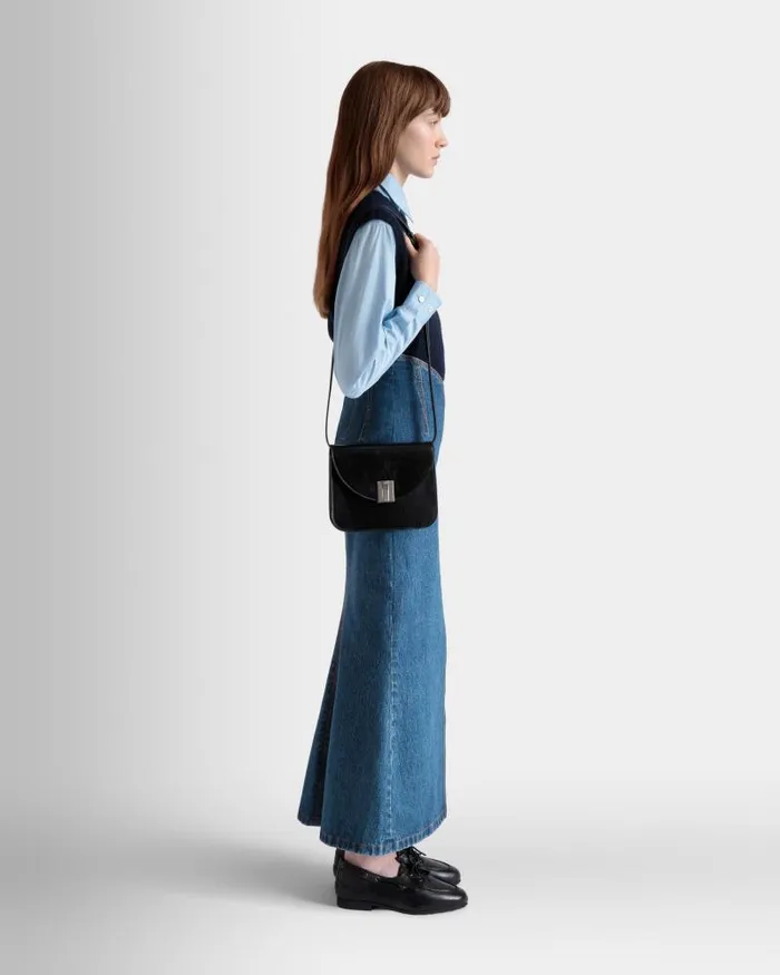 Women Bally Crossbody Bags Ollam Crossbody Bag In Black Leather Black