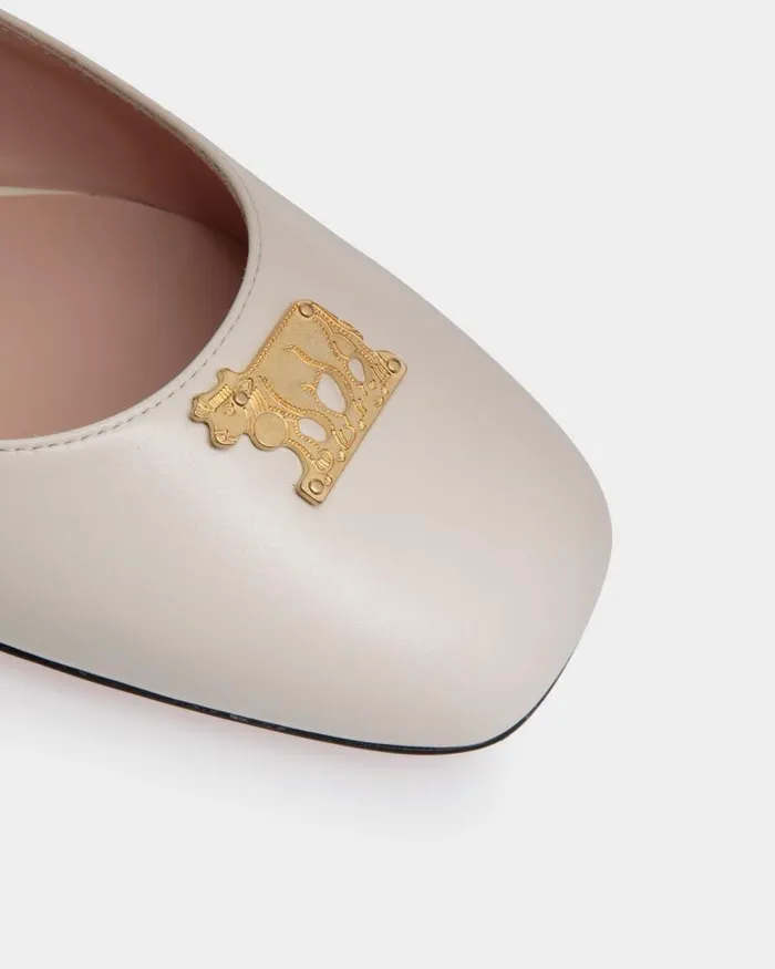 Women Bally Flats and Moccasins Ballyrina MaryJane Flat In White Leather White