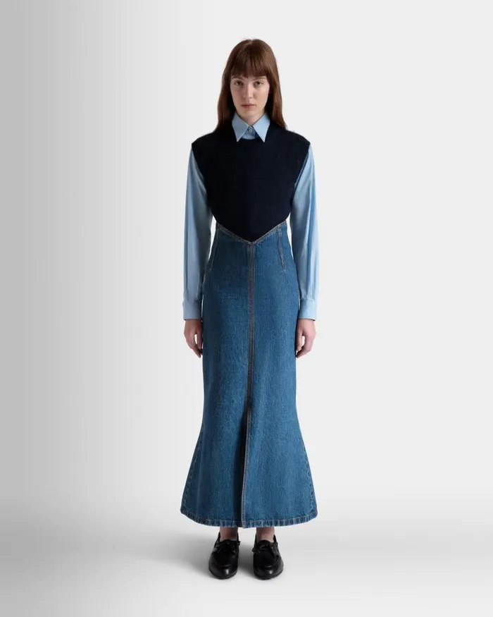Women Bally Knitwear Knit Vest In Navy Blue Mohair And Silk Blue Women Bally Knitwear Knit Vest In Navy Blue Mohair And Silk Blue
