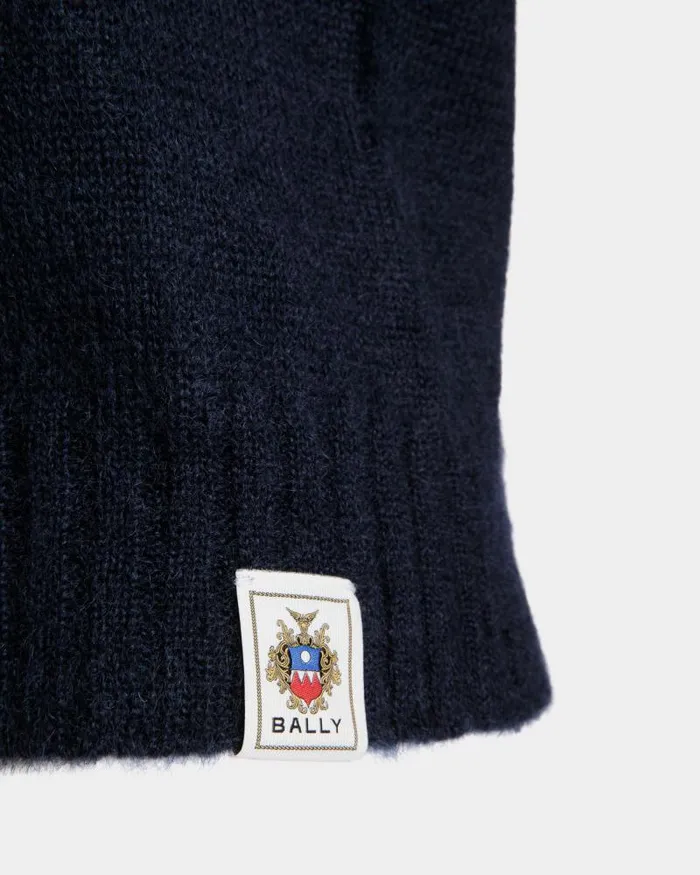 Women Bally Knitwear Knit Vest In Navy Blue Mohair And Silk Blue Women Bally Knitwear Knit Vest In Navy Blue Mohair And Silk Blue
