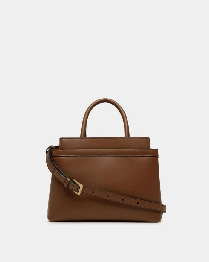 Women Bally Mini and Belt Bags Deco Small Tote Bag In Brown Leather Brown Women Bally Mini and Belt Bags Deco Small Tote Bag In Brown Leather Brown