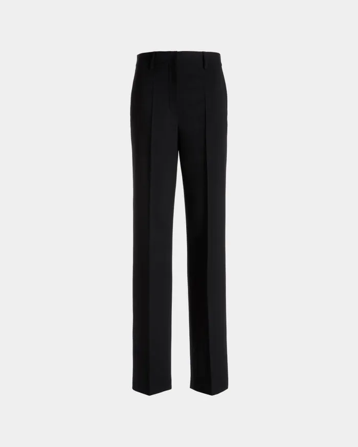 Women Bally Pants StraightLeg Pants In Black Wool Blend Black