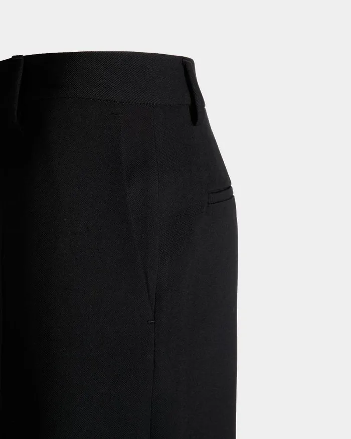 Women Bally Pants StraightLeg Pants In Black Wool Blend Black