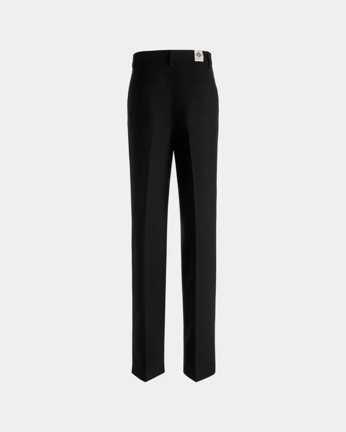 Women Bally Pants StraightLeg Pants In Black Wool Blend Black