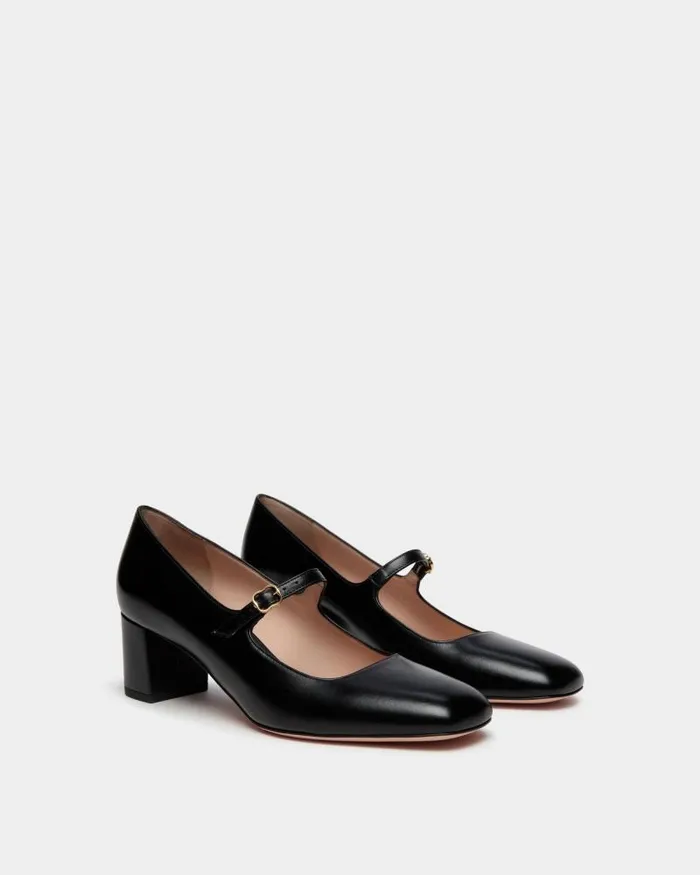 Women Bally Pumps Ballyrina MaryJane Pump In Black Leather Black