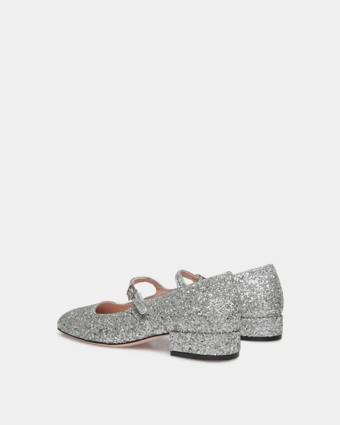 Women Bally Pumps Ballyrina Pump In Silver Fabric Grey Women Bally Pumps Ballyrina Pump In Silver Fabric Grey