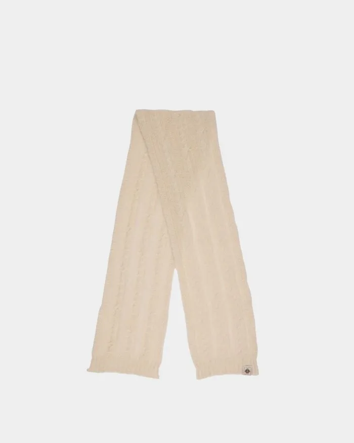 Women Bally Scarves Scarf In Ivory Mohair And Silk White