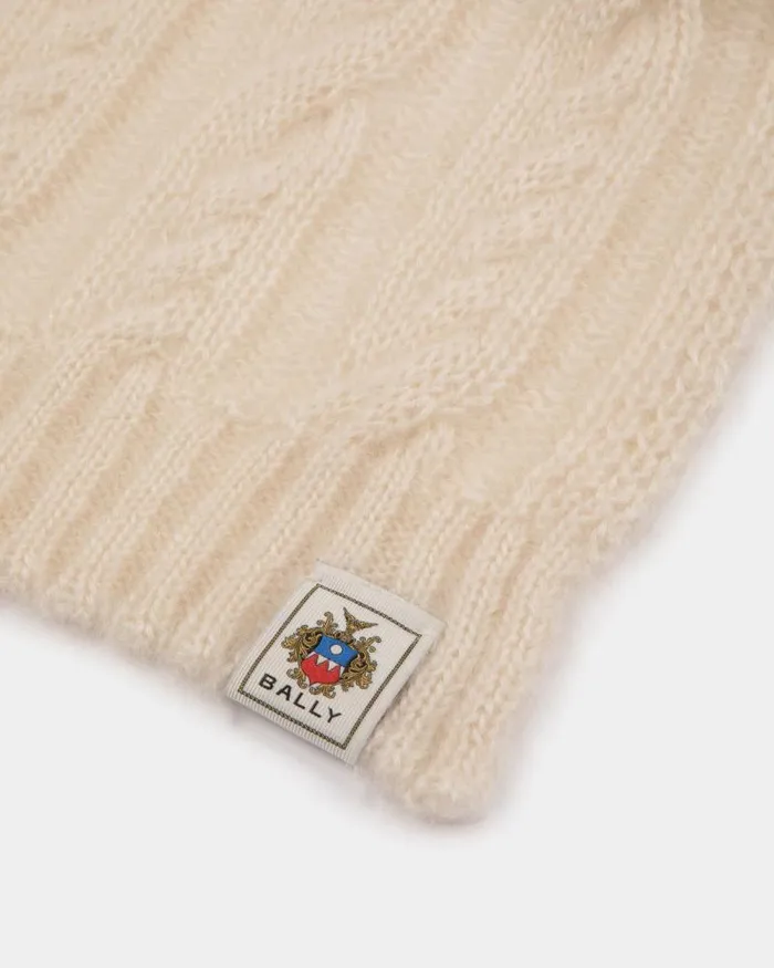 Women Bally Scarves Scarf In Ivory Mohair And Silk White Women Bally Scarves Scarf In Ivory Mohair And Silk White