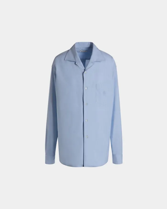 Women Bally Shirts and TShirts Long Sleeve Shirt In Light Blue Cotton Blue