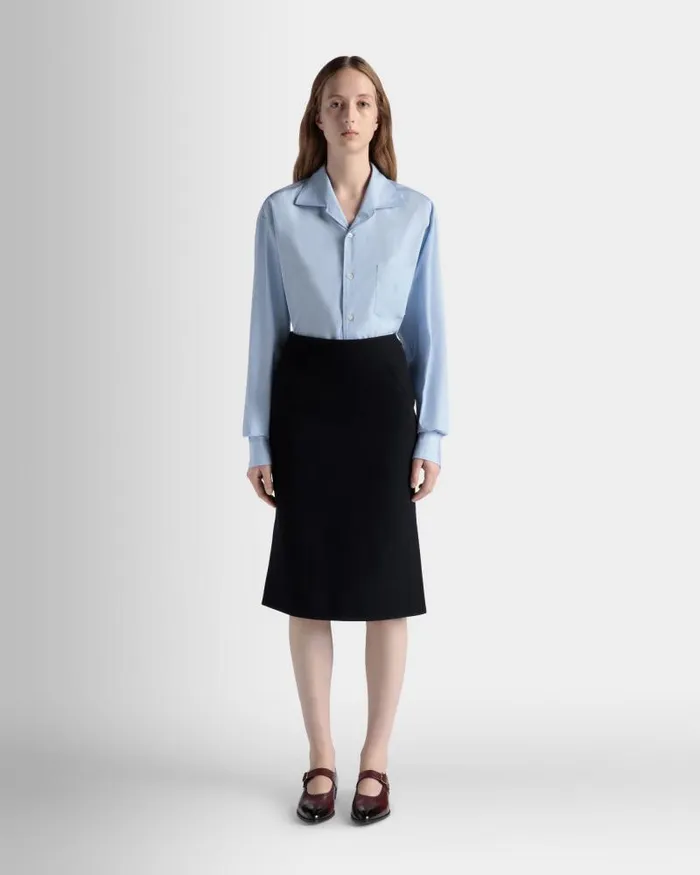 Women Bally Shirts and TShirts Long Sleeve Shirt In Light Blue Cotton Blue