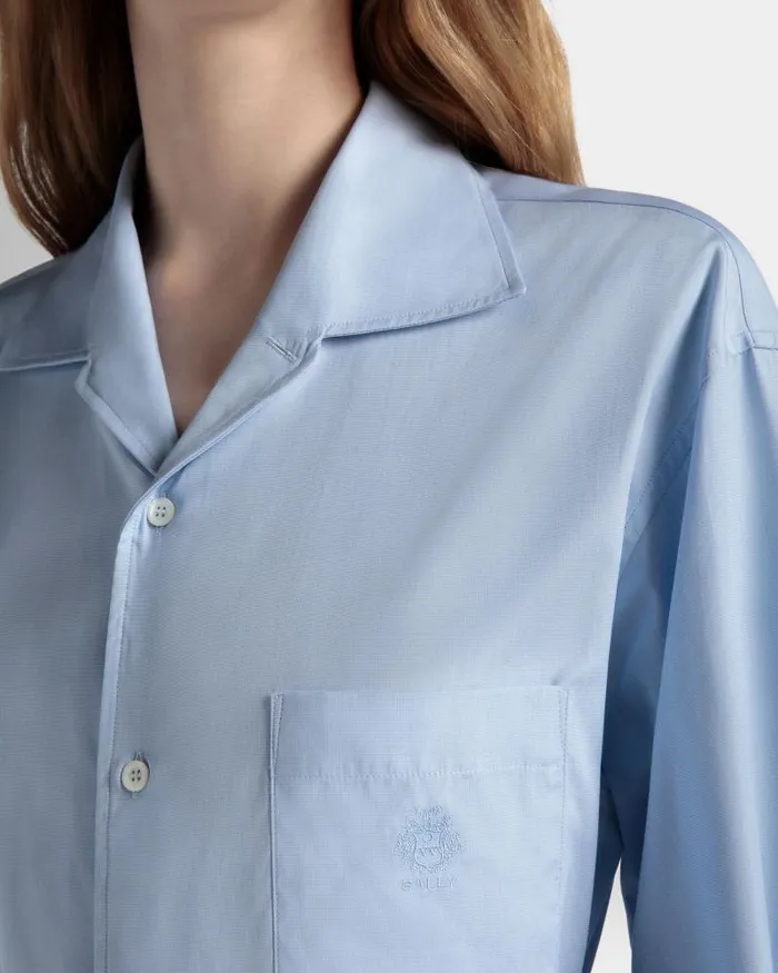 Women Bally Shirts and TShirts Long Sleeve Shirt In Light Blue Cotton Blue