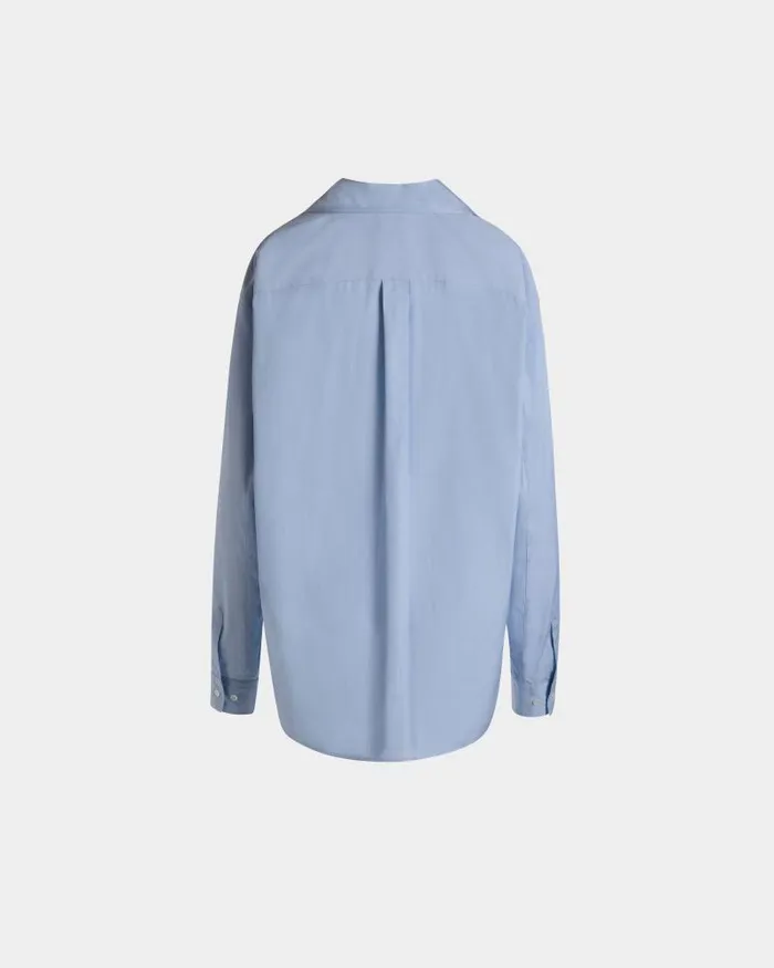 Women Bally Shirts and TShirts Long Sleeve Shirt In Light Blue Cotton Blue