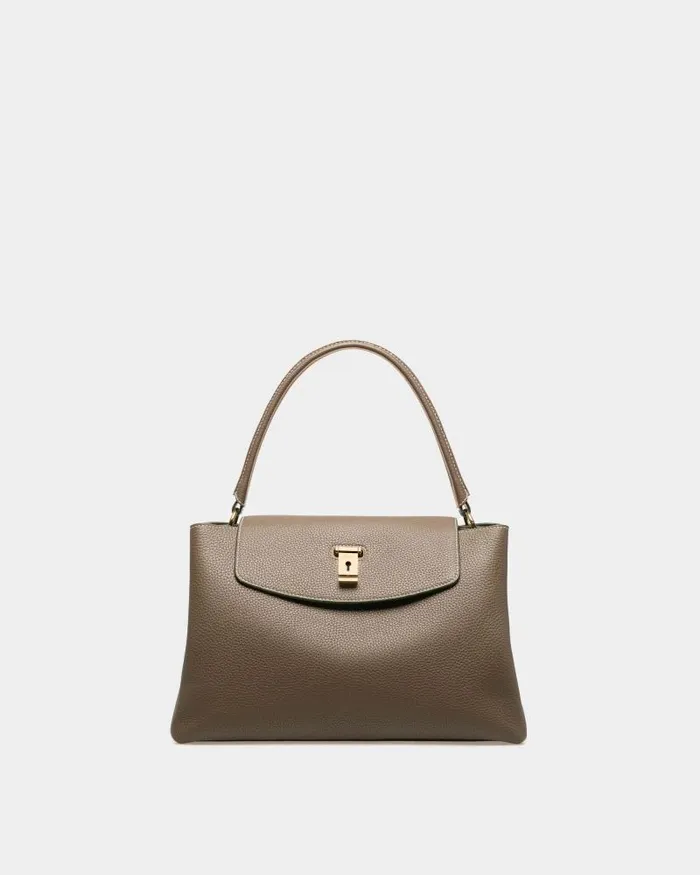 Women Bally Top Handle Bags Layka Leather Top Handle Bag In Light Brown Beige