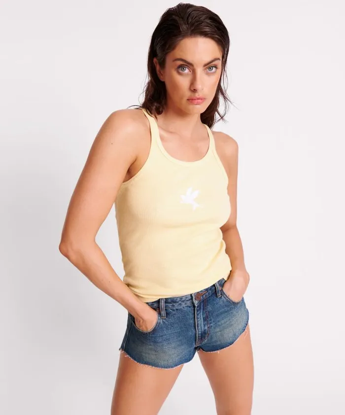 Women BANANA ONE TEASPOON RIB SINGLET One Teaspoon Tees and Tanks