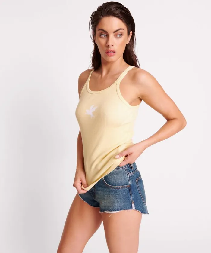 Women BANANA ONE TEASPOON RIB SINGLET One Teaspoon Tees and Tanks Women BANANA ONE TEASPOON RIB SINGLET One Teaspoon Tees and Tanks