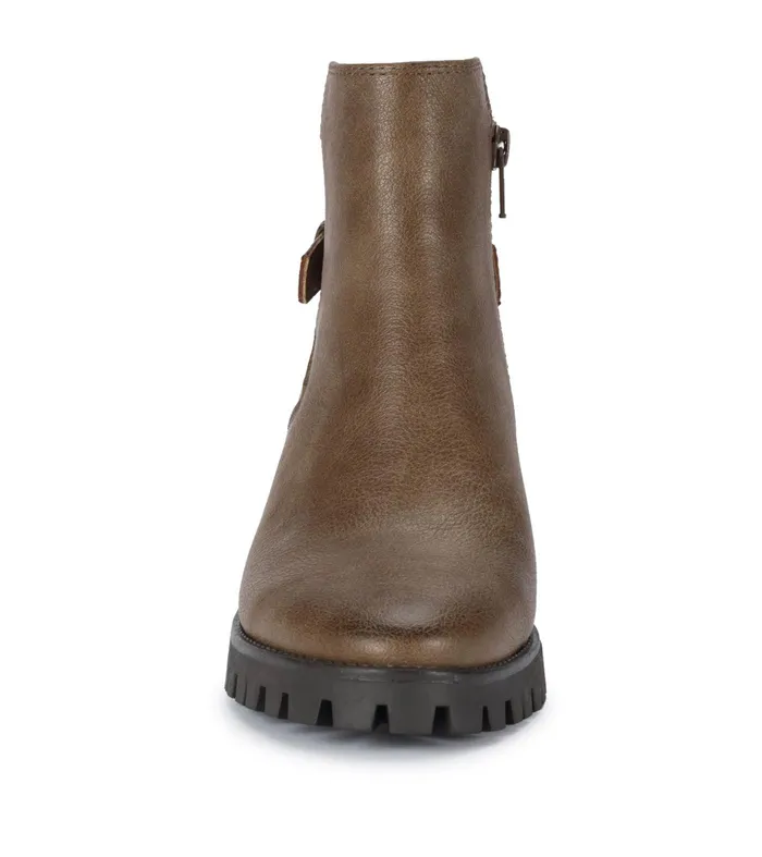 Women Baretraps Booties Kemper Lug Sole Bootie Dark Taupe
