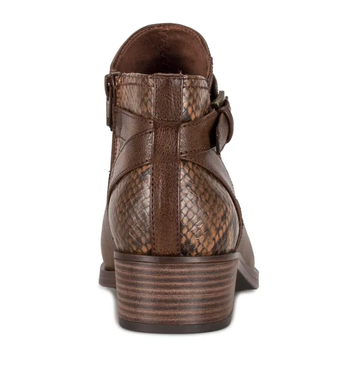 Women Baretraps Booties Maci Bootie Dark Brown Snake
