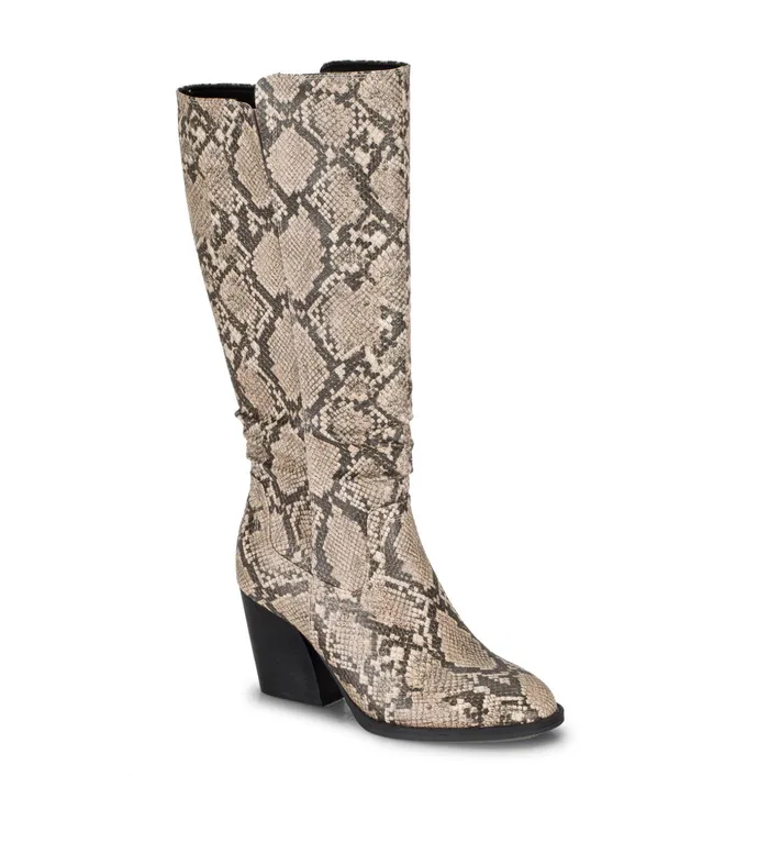 Women Baretraps Knee High Boots Lilly Tall Boot Natural Snake