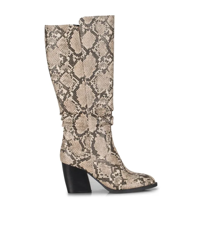 Women Baretraps Knee High Boots Lilly Tall Boot Natural Snake