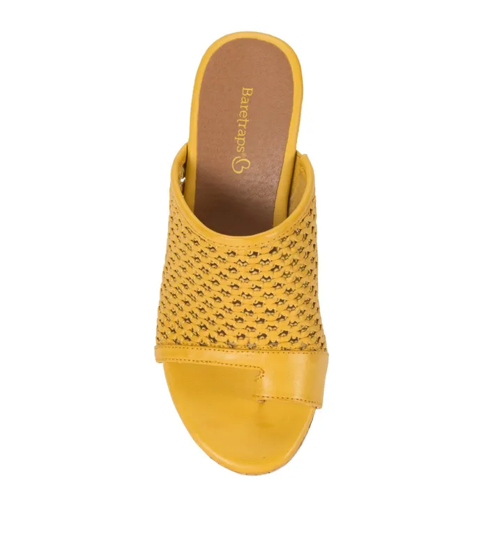 Women Baretraps Slides and Slip On Sandals Bethie Wedge Sandal Mellow Yellow