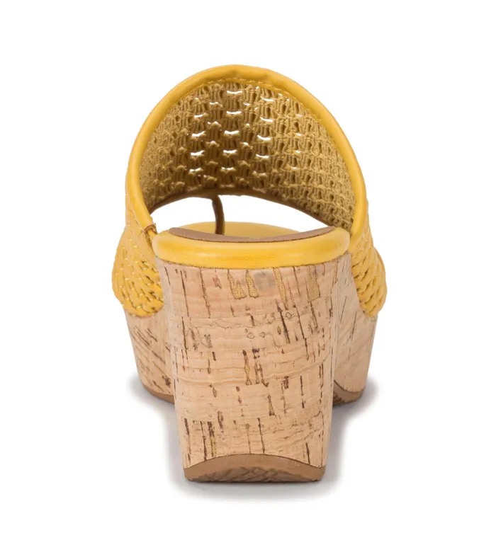 Women Baretraps Slides and Slip On Sandals Bethie Wedge Sandal Mellow Yellow