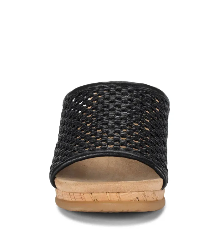 Women Baretraps Slides and Slip On Sandals Flossey Wedge Slide Sandal Black